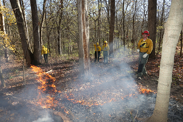 Martell Forest students in prescribed fire class.