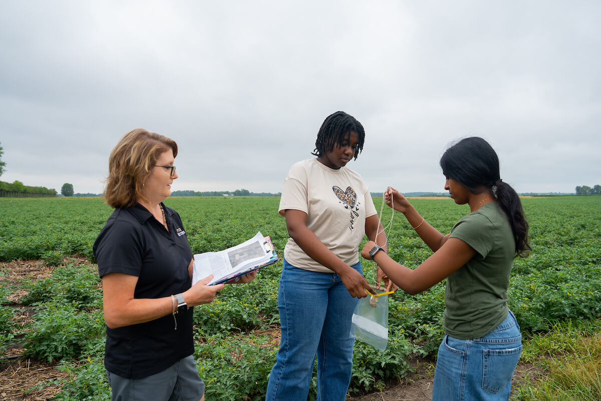 3 People standing in field
