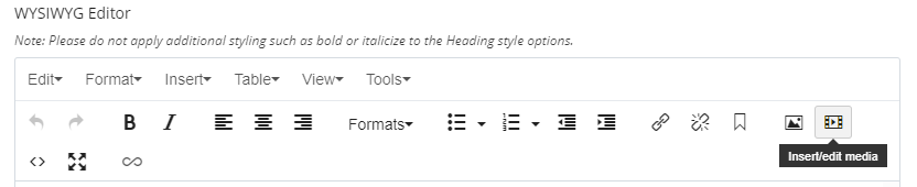 Screenshot of insert media button location