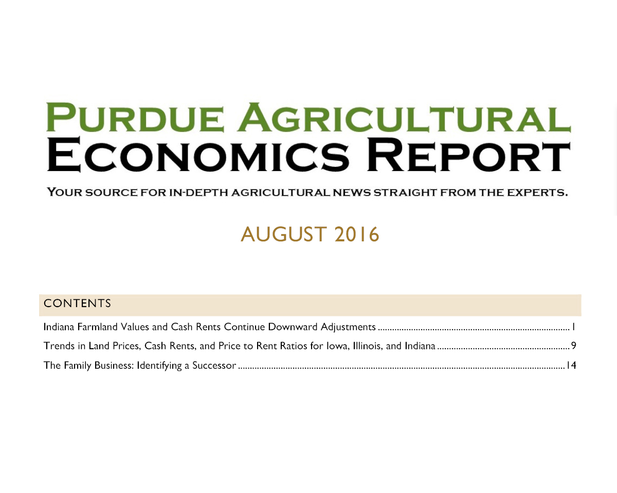 201608 PAER Farmland Values Survey 2016