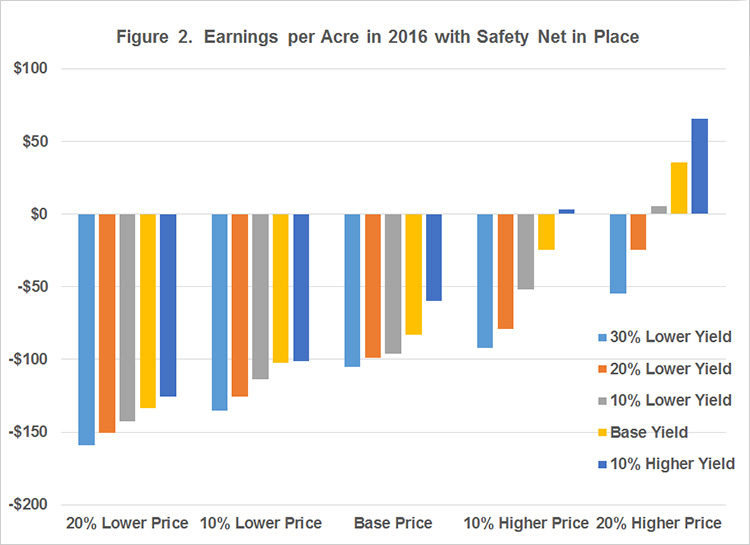 Figure 2. Earnings per Acre in 2016 with Safety Net in Place