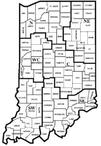 Figure 1. County clusters used in Purdue Land Value Survey to create geographic regions
