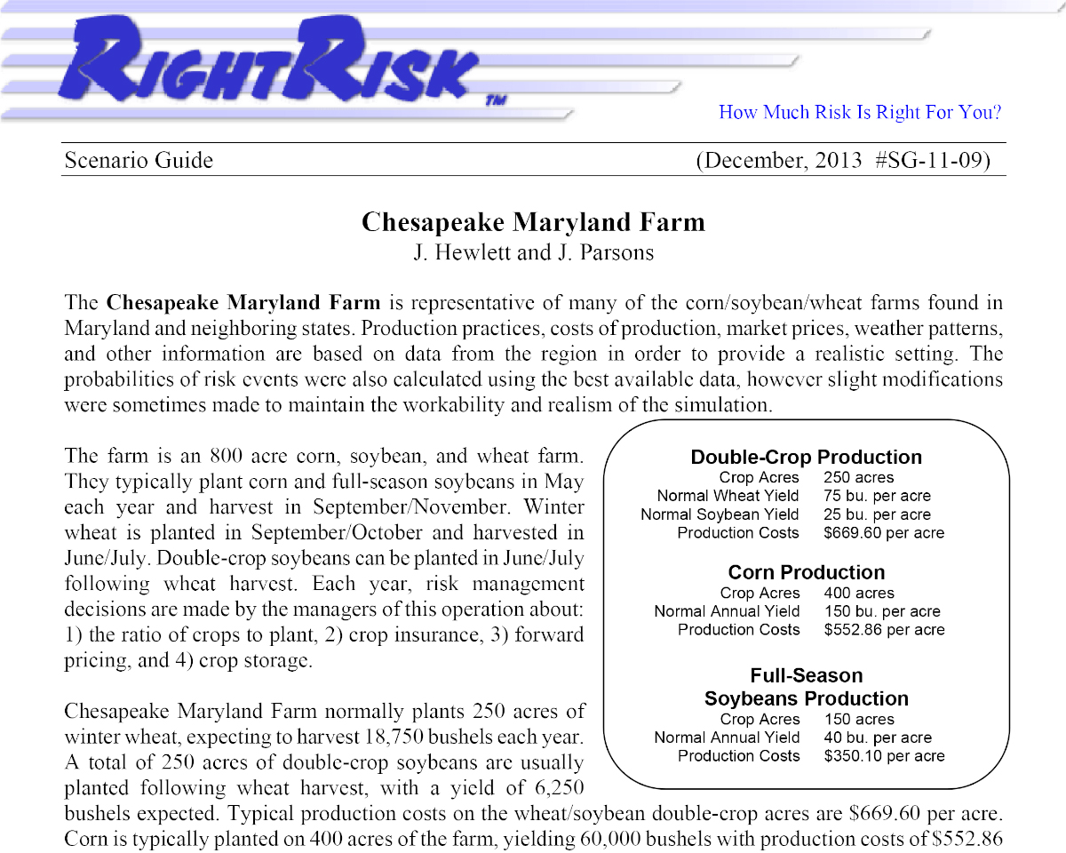 Right Risk, Ag Survivor Workshop Guide