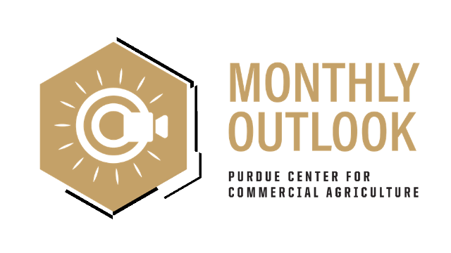 Monthly Outlook, Purdue University Center for Commercial Agriculture logo