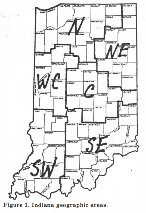Figure 1. Indiana geographic areas.