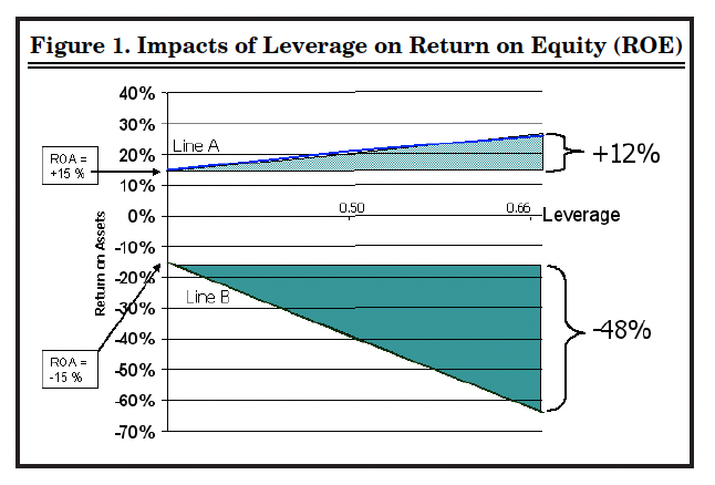 Figure 1. Impacts of Leverage on Return on Equity (ROE)