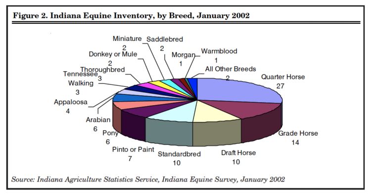 Figure 2. Indiana Equine Inventory, by Breed, January 2002