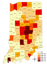 Figure 2. Access to Physician Care in Indiana Counties