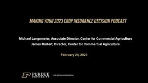 Making Your 2023 Crop Insurance Decision