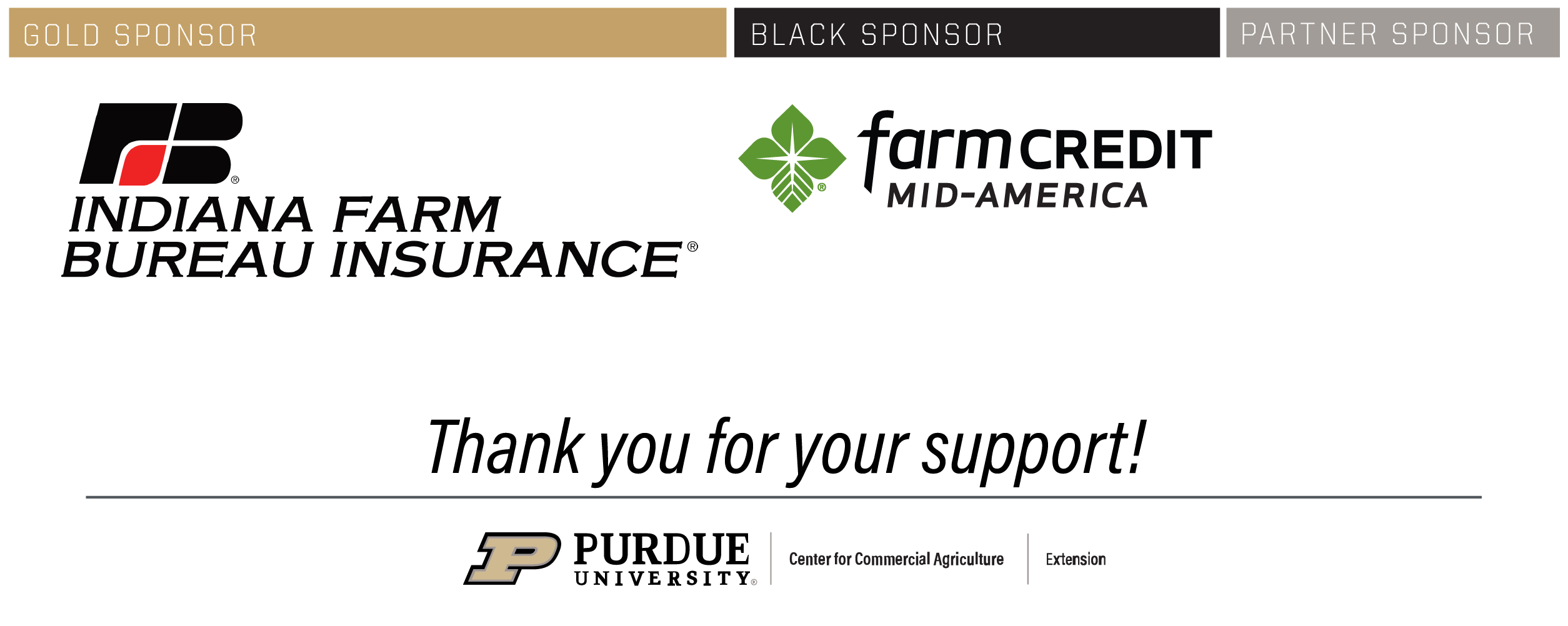 Indiana Farm Bureau Insurance and Farm Credit Mid-America sponsor logos