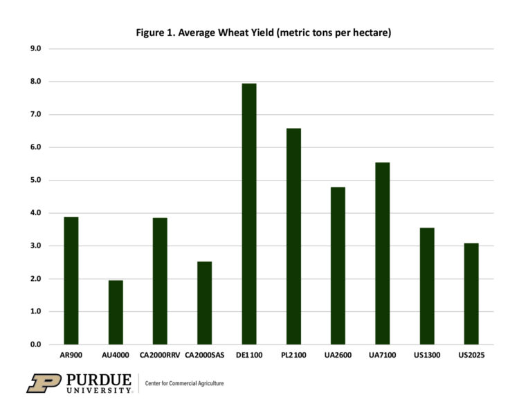 Figure 1. Average Wheat Yield (metric tons per hectare)