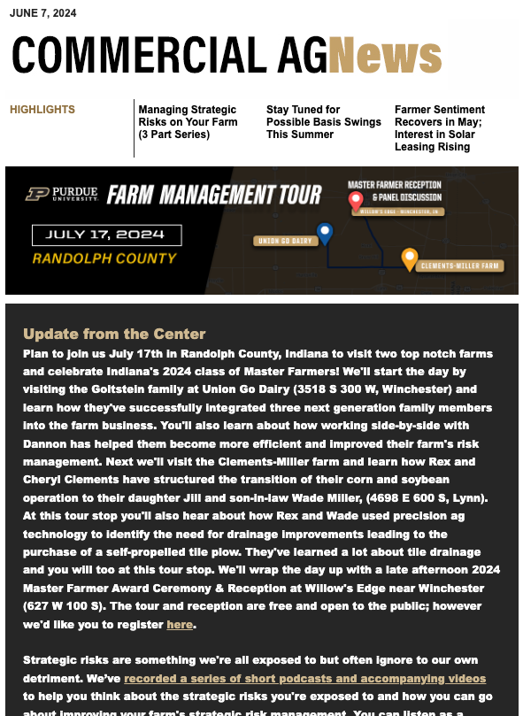 Commercial Ag News preview of the newsletter from June 7, 2024