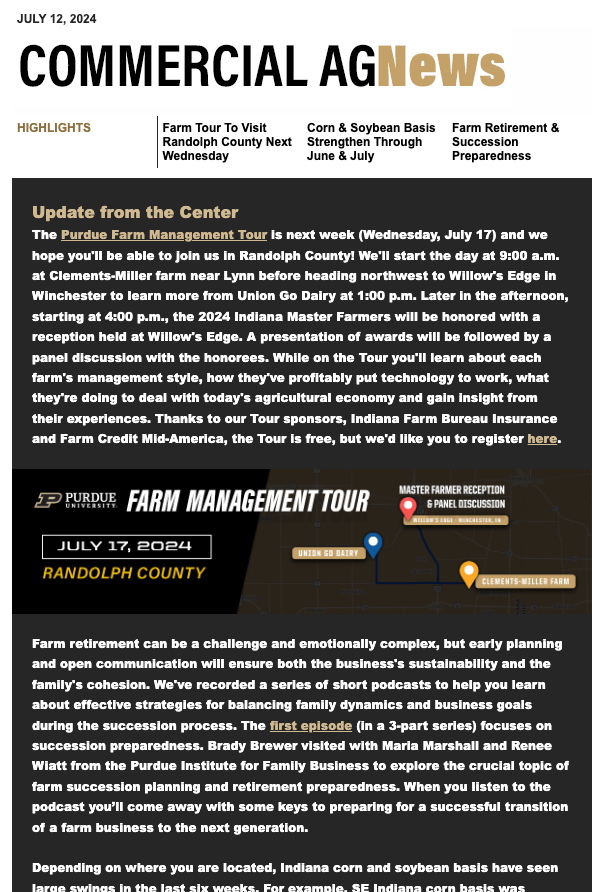 Commercial Ag News preview of the newsletter from July 12, 2024