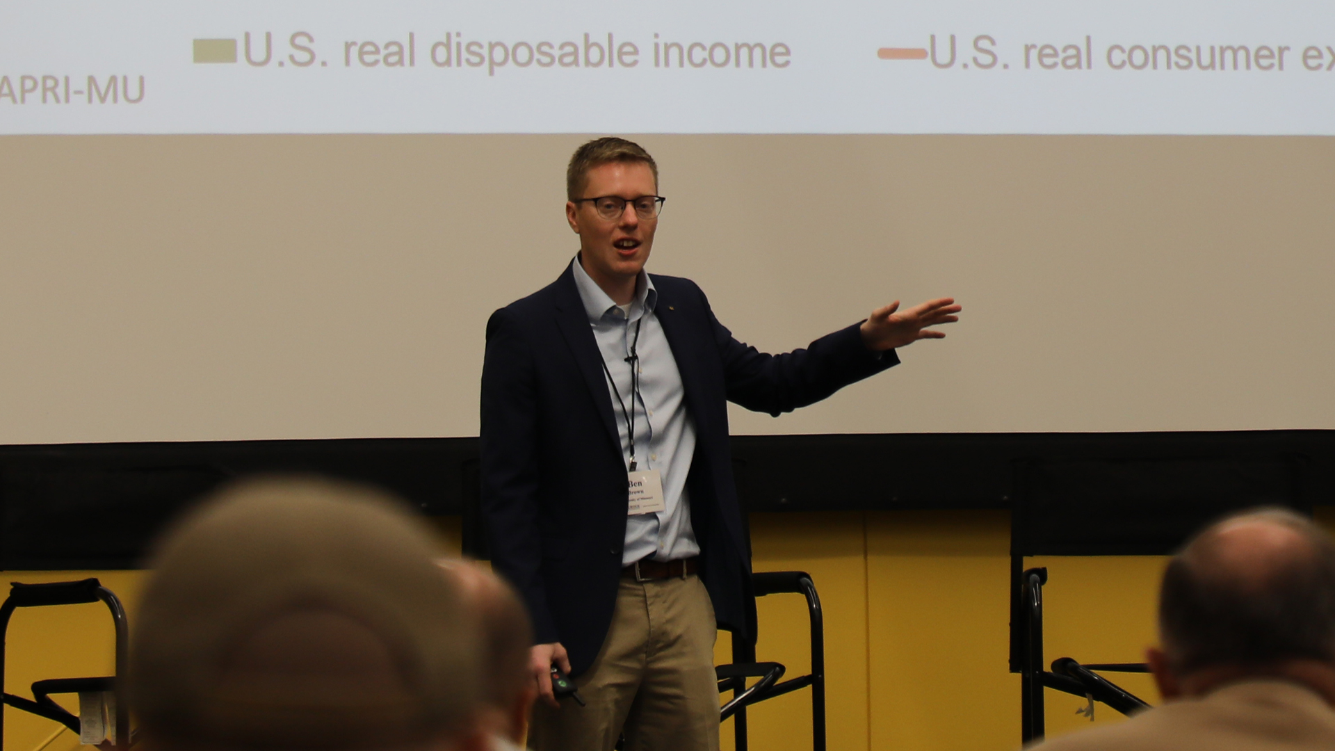 Ben Brown, senior research associate with the University of Missouri’s Food and Agricultural Policy Research Institute, shared his long-term outlook for corn and soybean markets during the Purdue University Top Farmer Conference, January 9, 2026