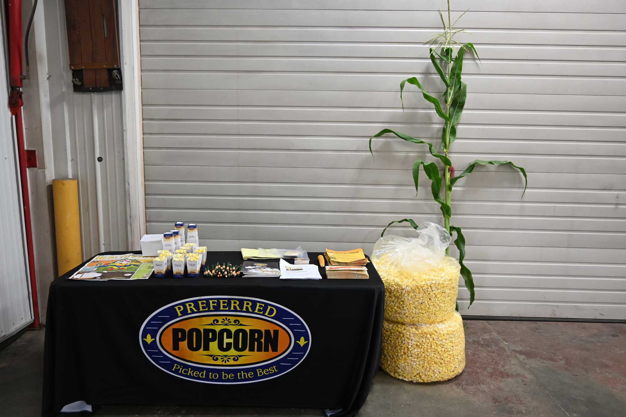 Preferred Popcorn setup at the Purdue Farm Management Tour