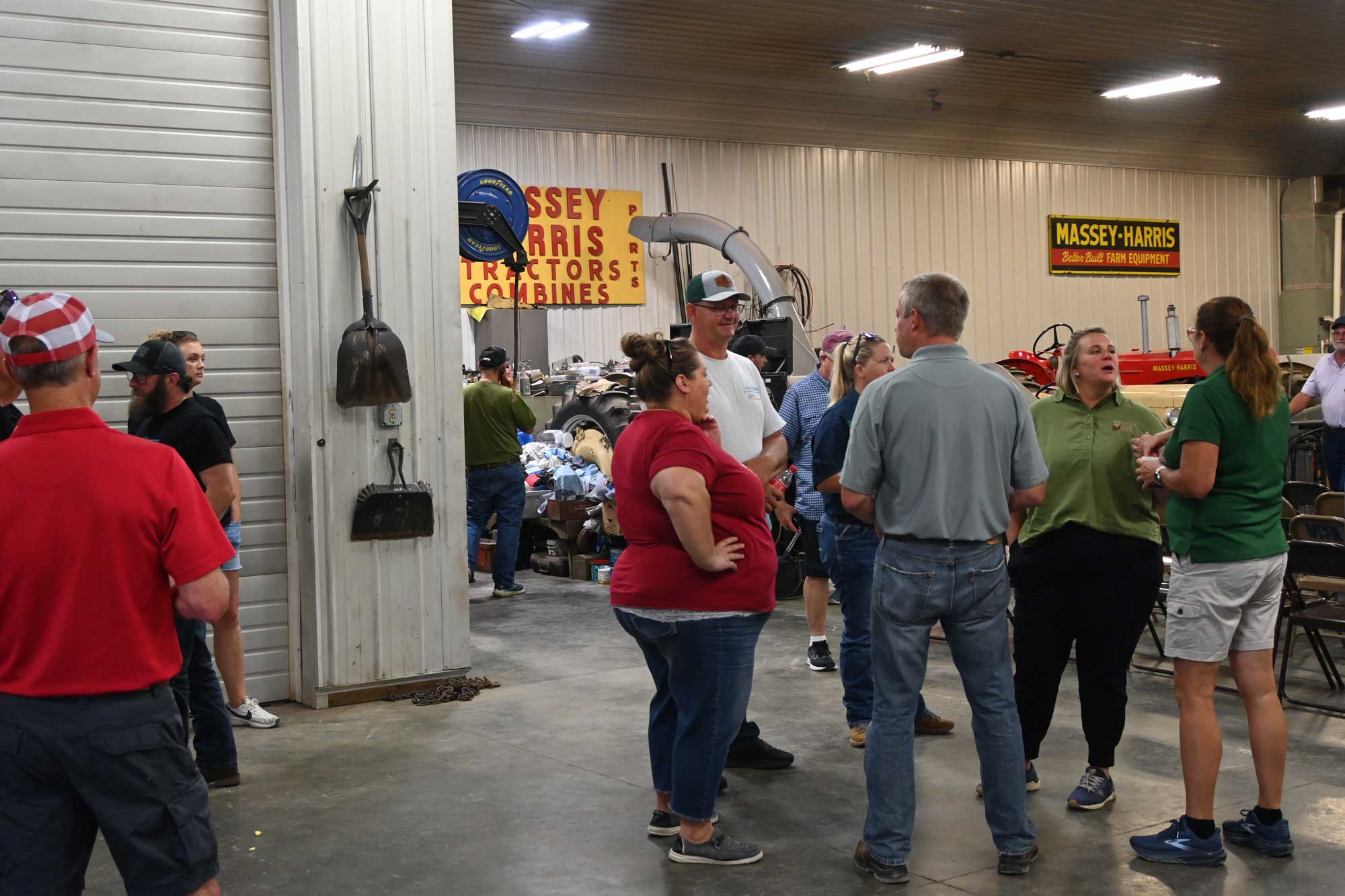 A crowd at Jones Farm during the Purdue Farm Management Tour