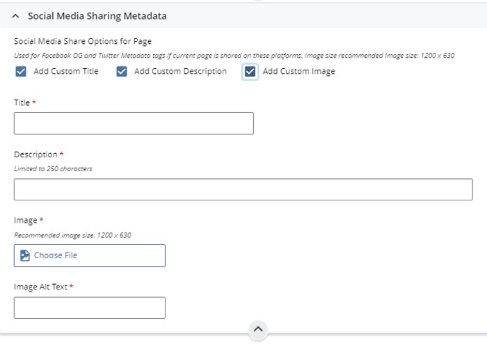 social media form section screen capture