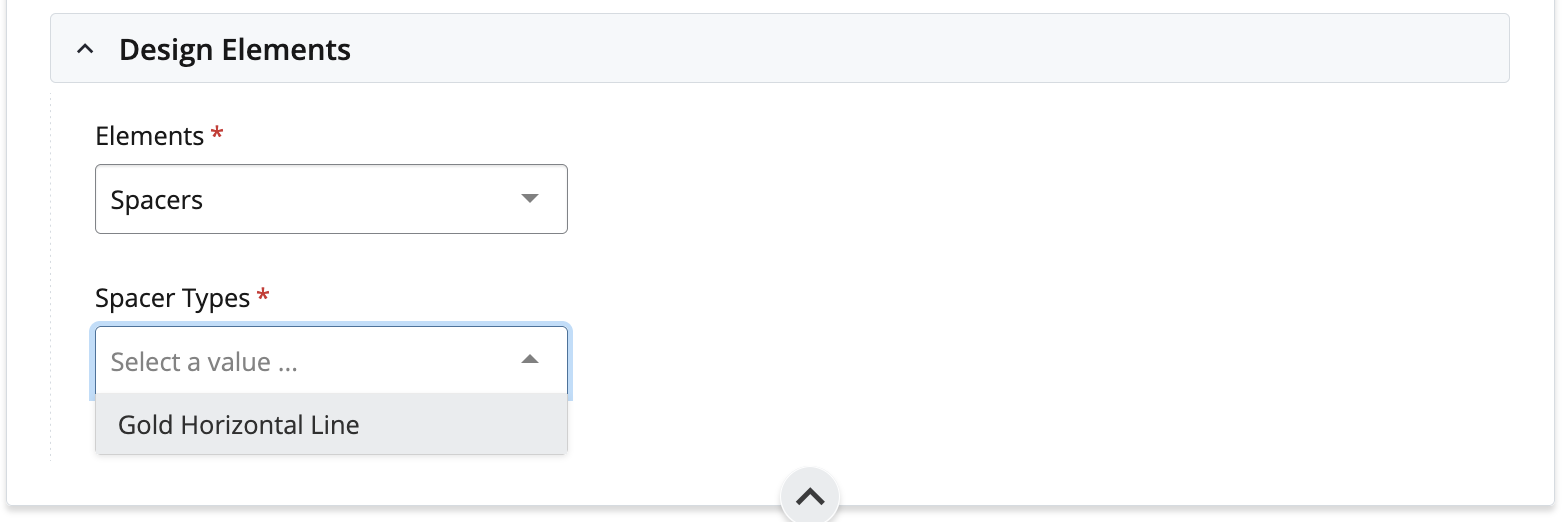 Design elements form, spacer options