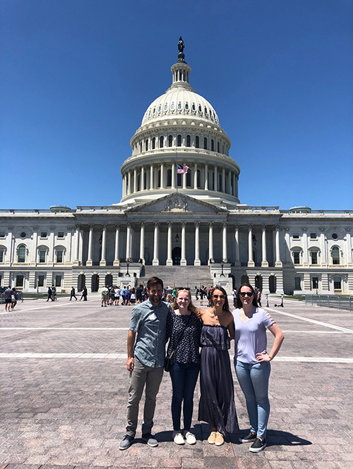 megan hughes with classmates in DC