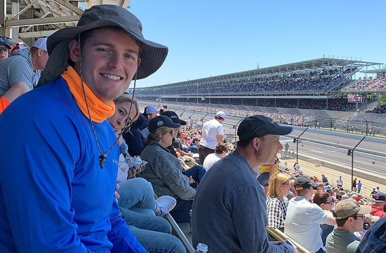 Zack at the Indy Speedway