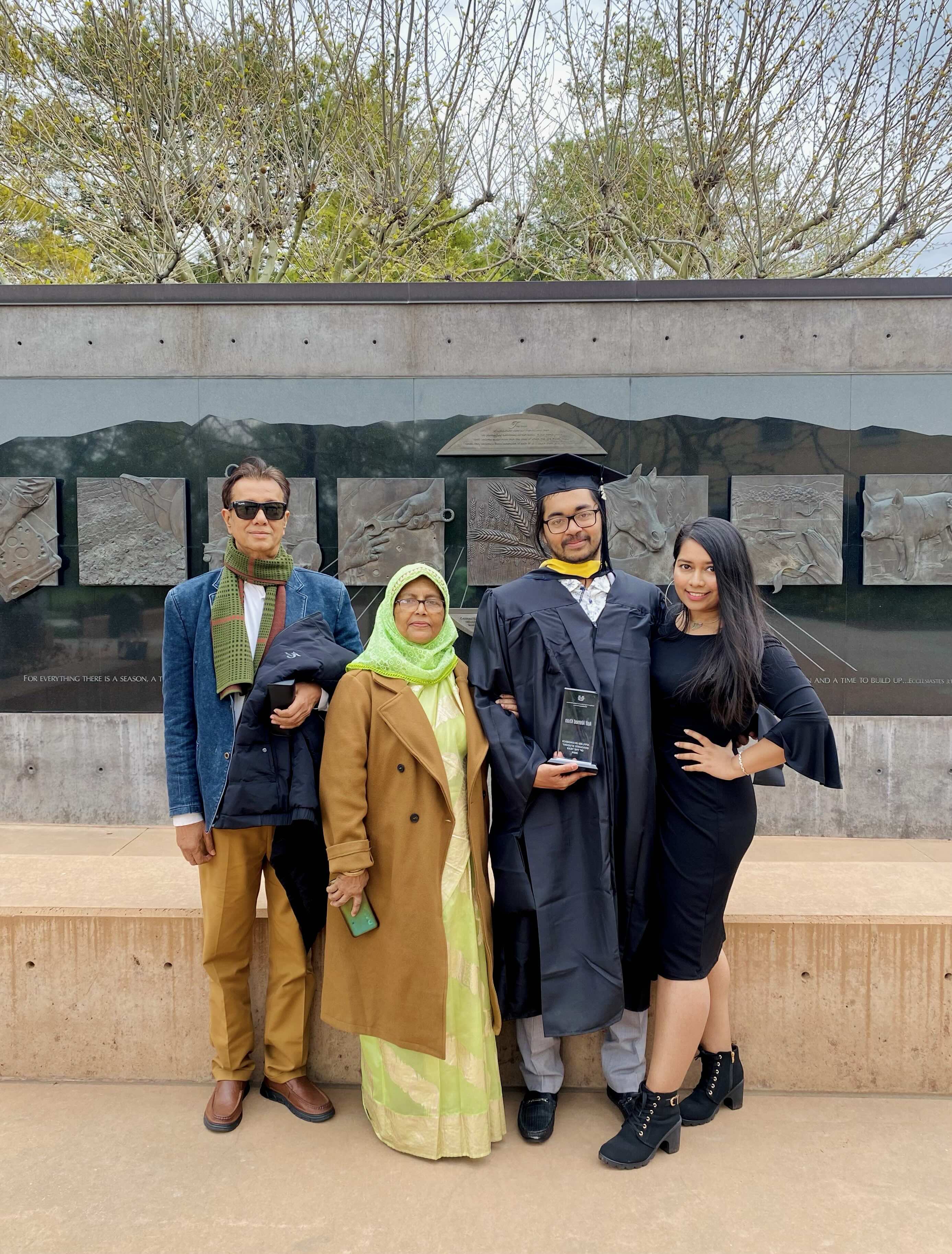 Asif with Family at USU Commencement