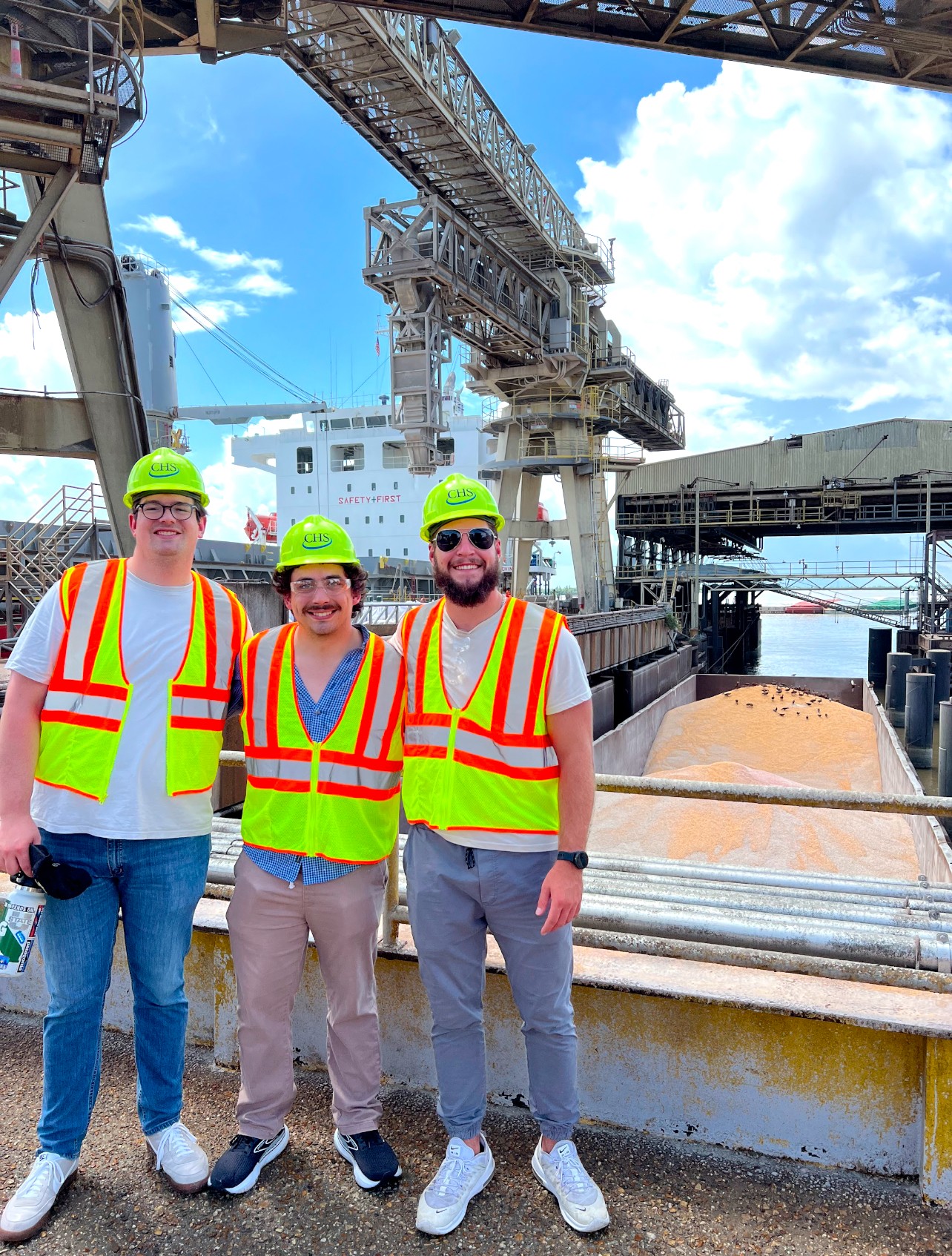 Dewey attending a grain export terminal tour as part of the AAEA meeting activities in New Orleans