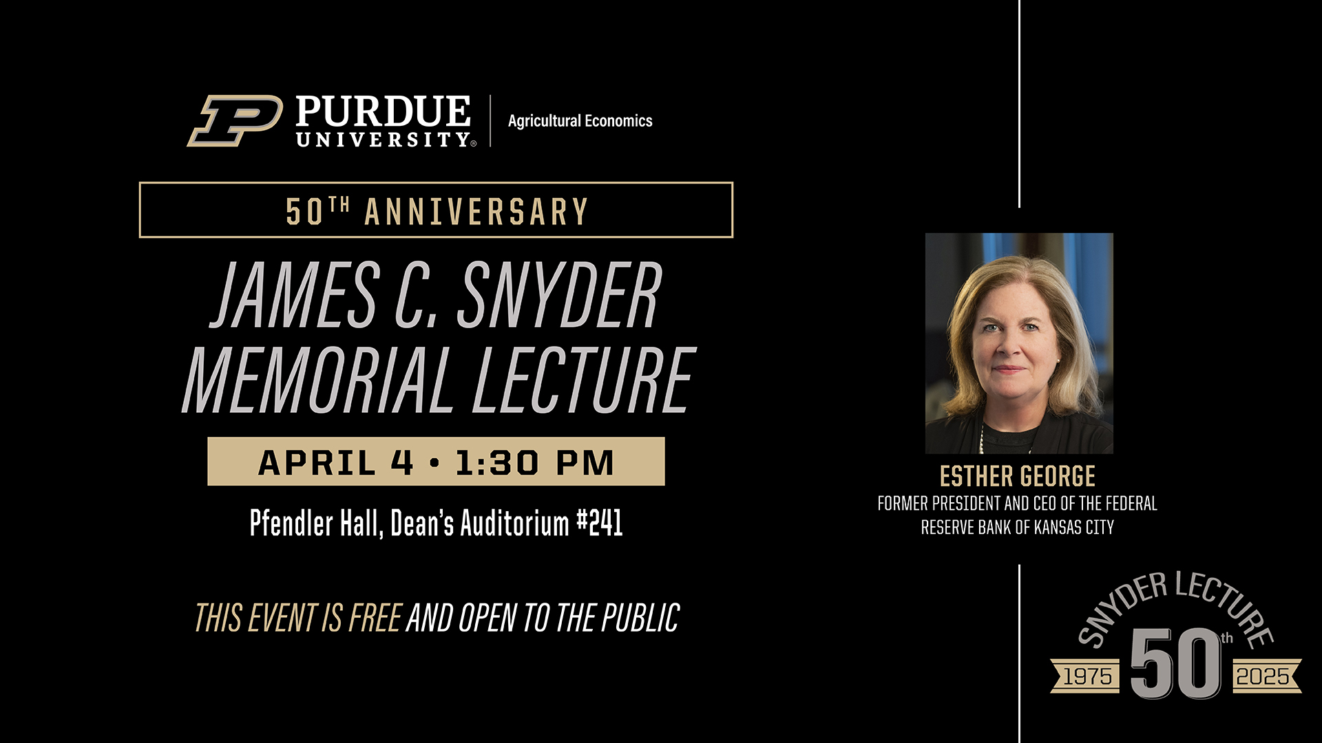 Esther George to speak at 50th Snyder Lecture