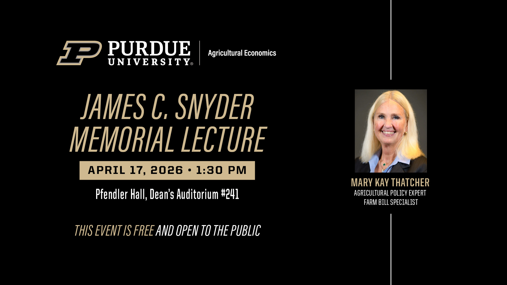 Mary Kay Thatcher to speak at the 2026 Snyder Lecture