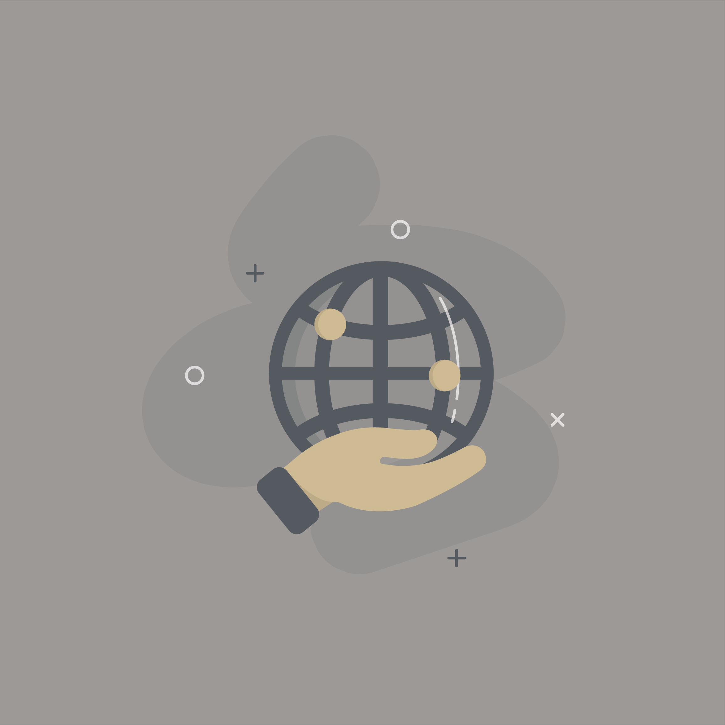 graphic icon of a person holding a globe