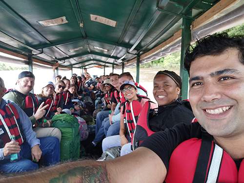 students on bus