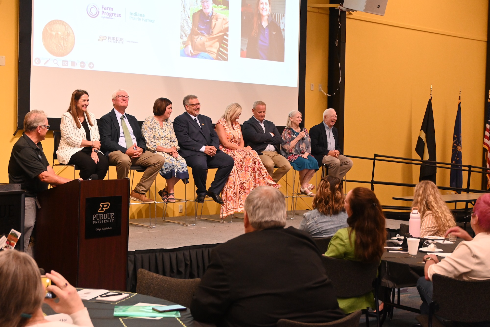 2026 Master Farmer awardees sitting on stage for a panel session
