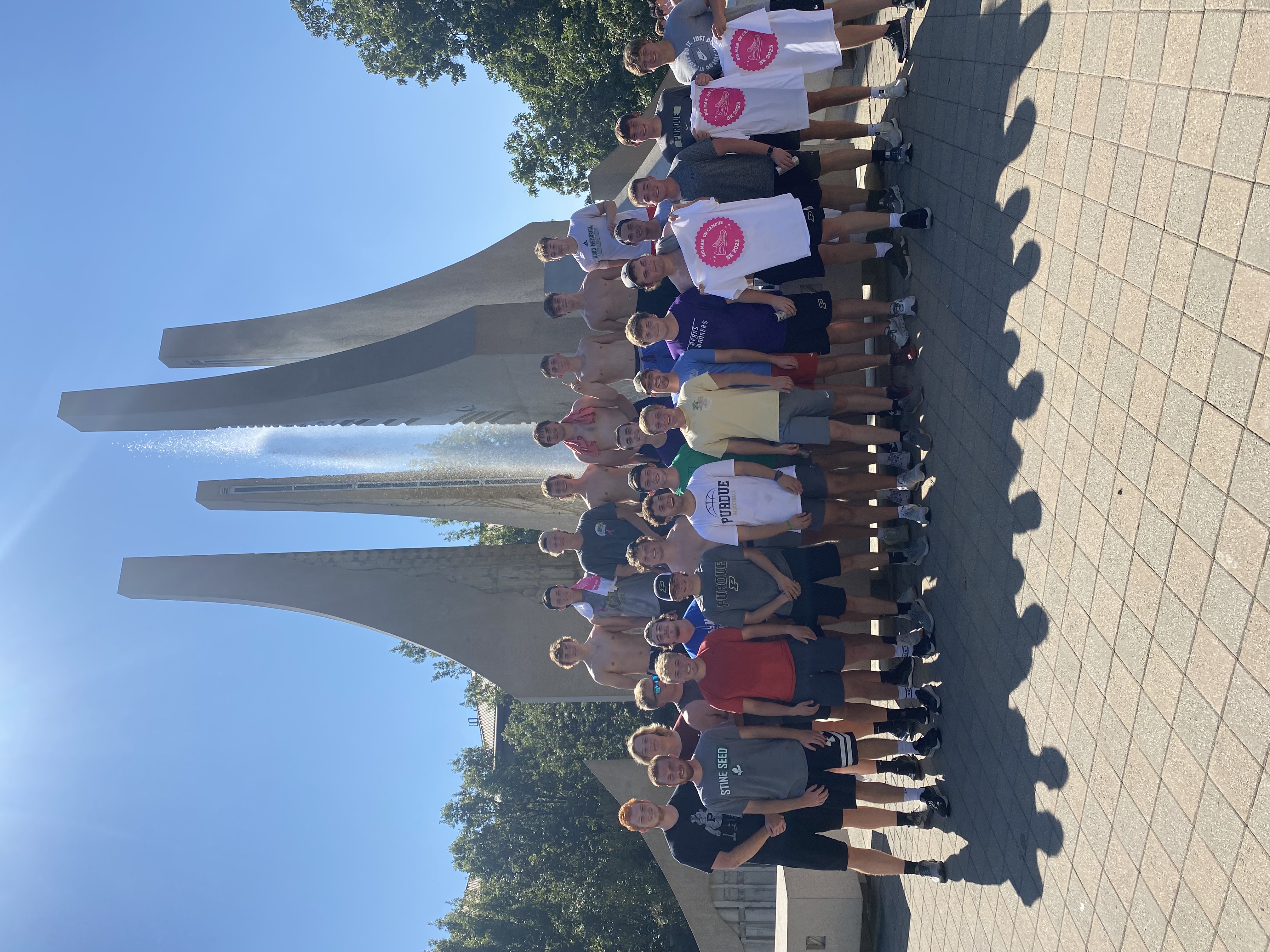 Blayne Vandeveer in front of Purdue Engineering Fountain