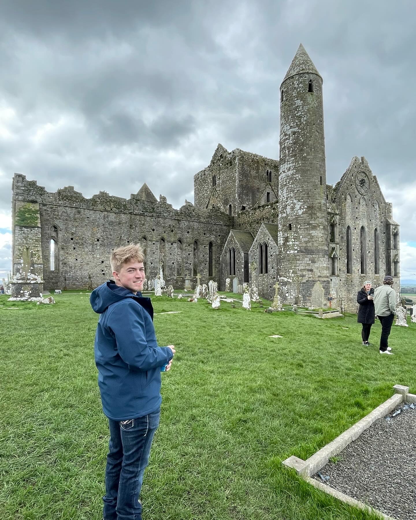 Blayne Vandeveer in front of the Rock of Cashel in Ireland