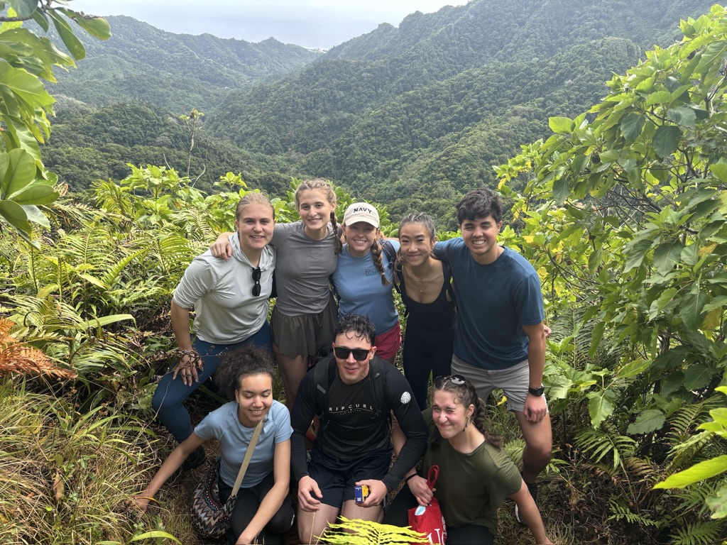 Abigail with friends in the jungle