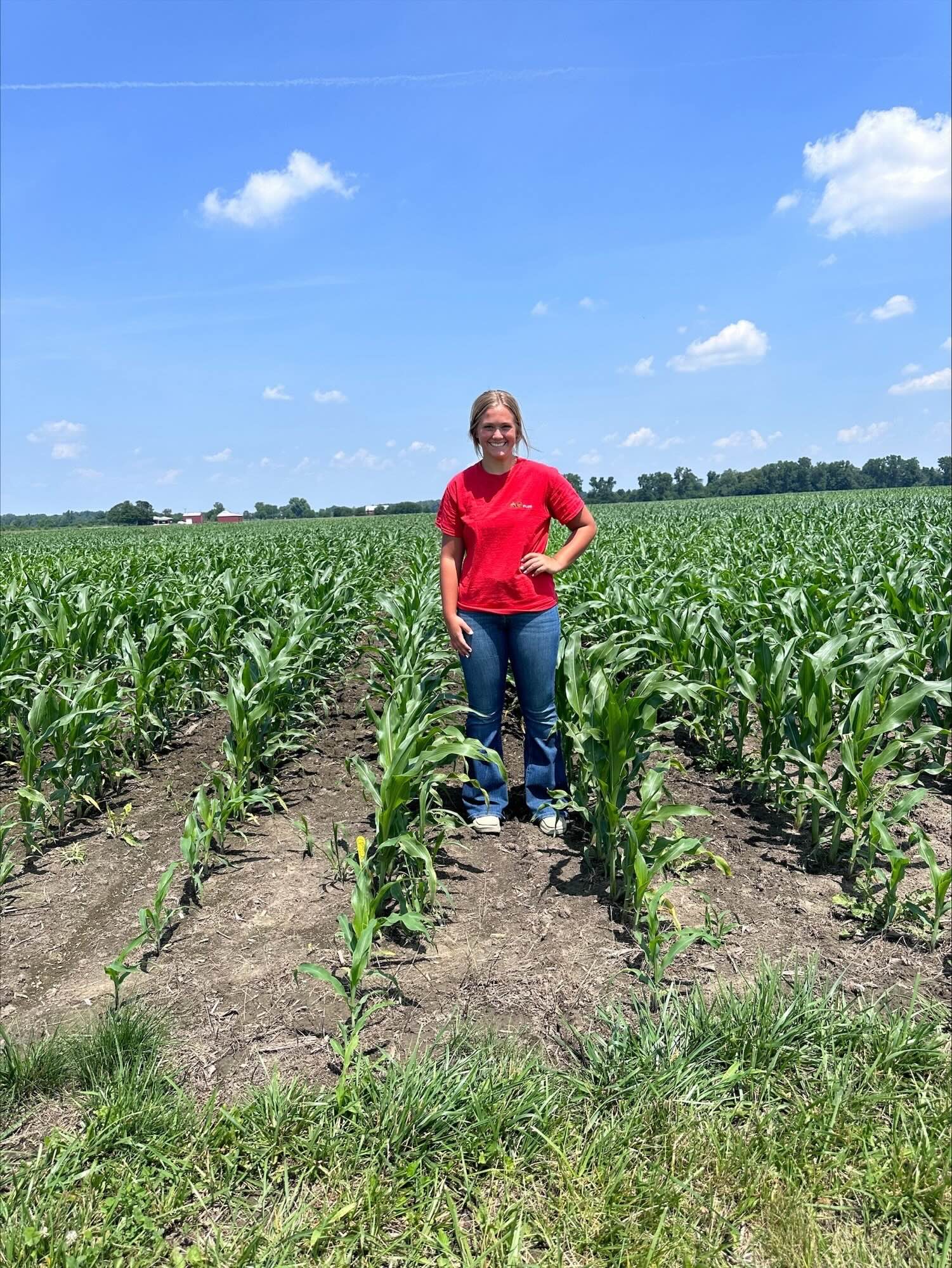 Madison Haynes in a cornfield