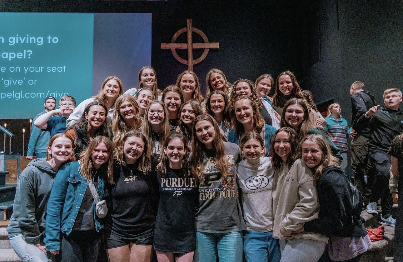 Elle with a church group