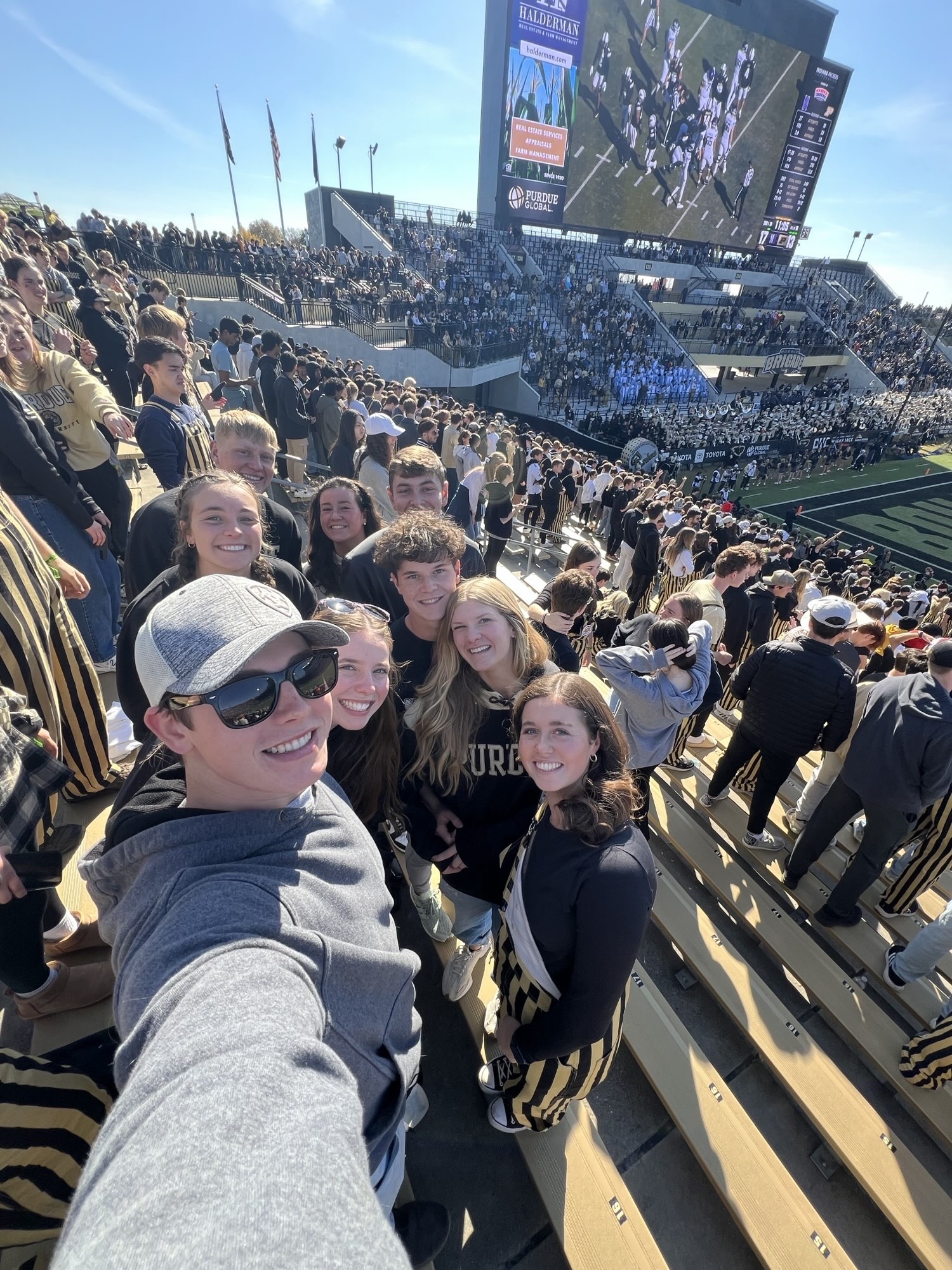 Elle with friends at Ross-Ade Stadium