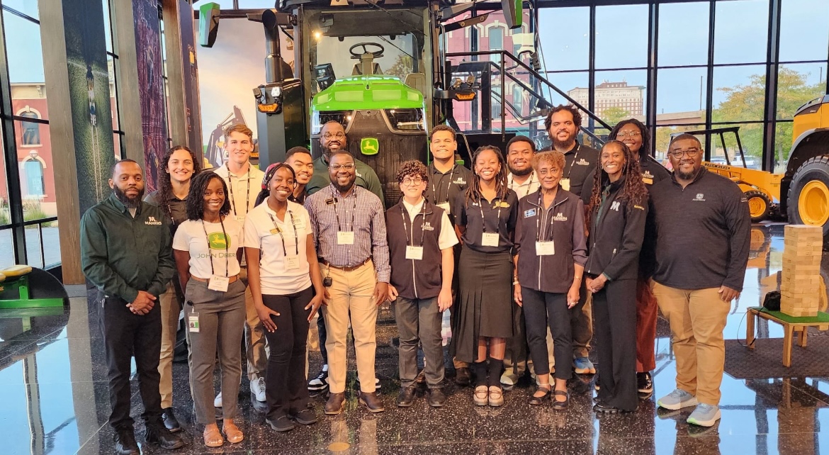 Drew with group at John Deere
