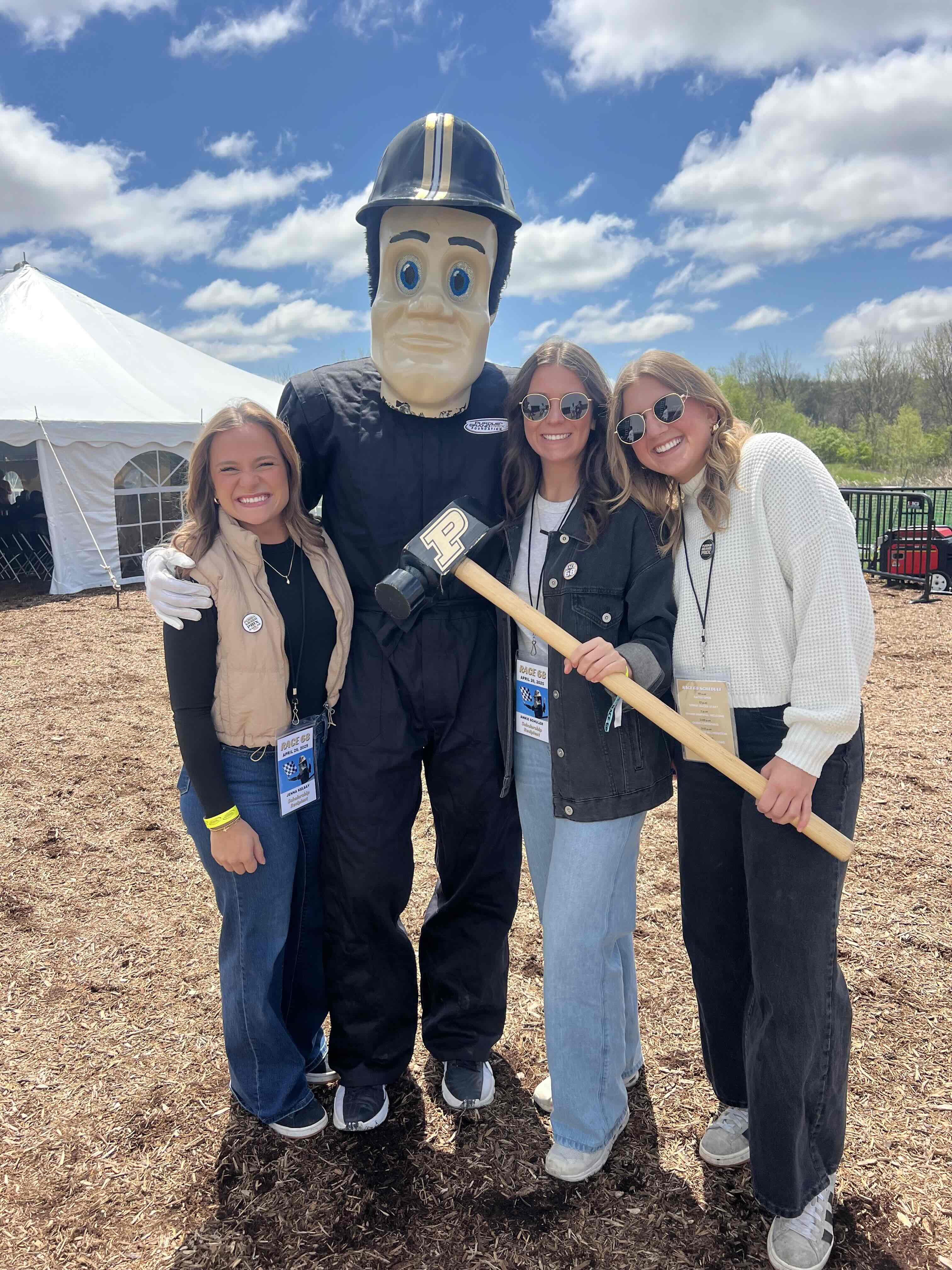 Williams with Purdue Pete and friends