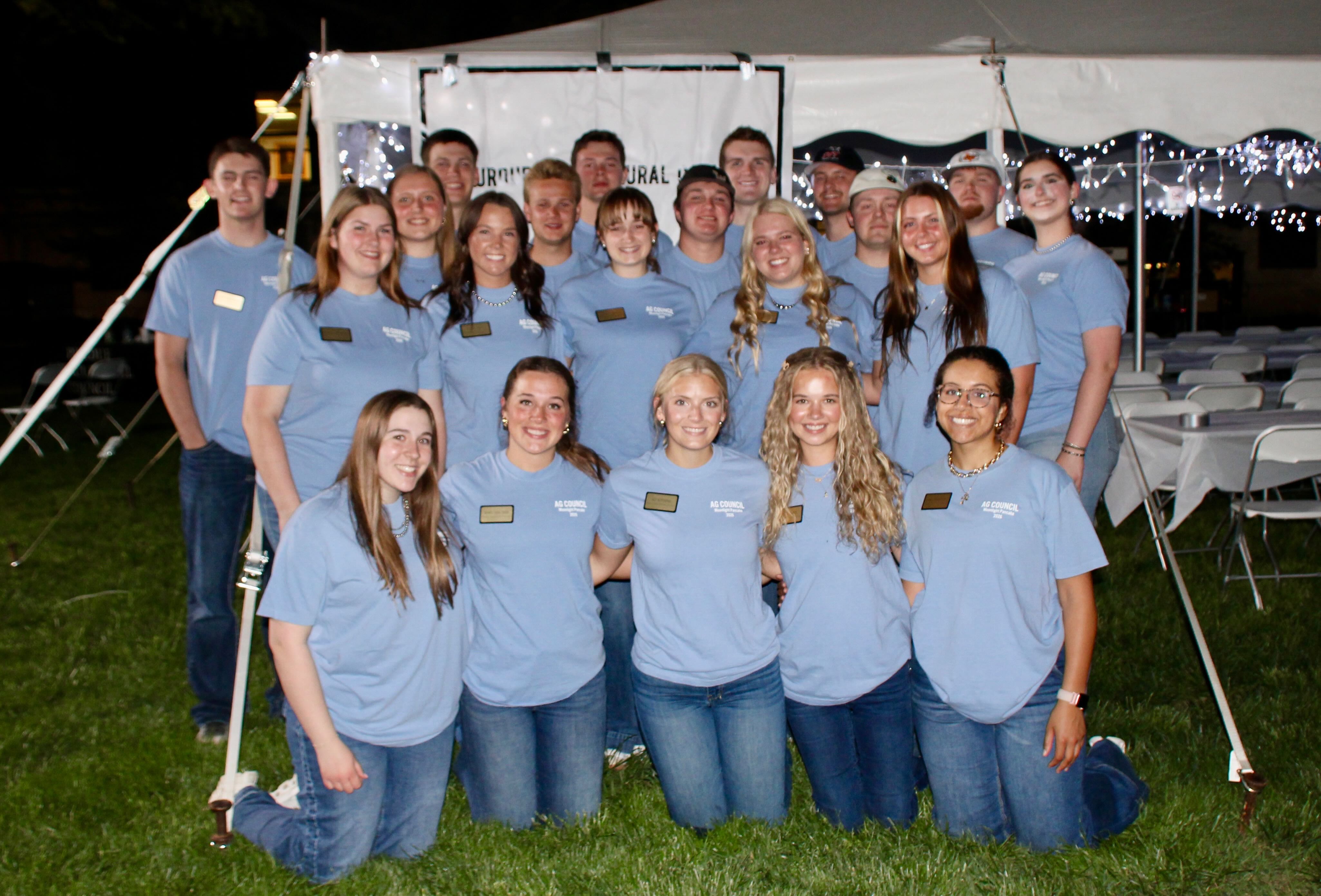 Frey with Ag Council group in front of outsdie tent