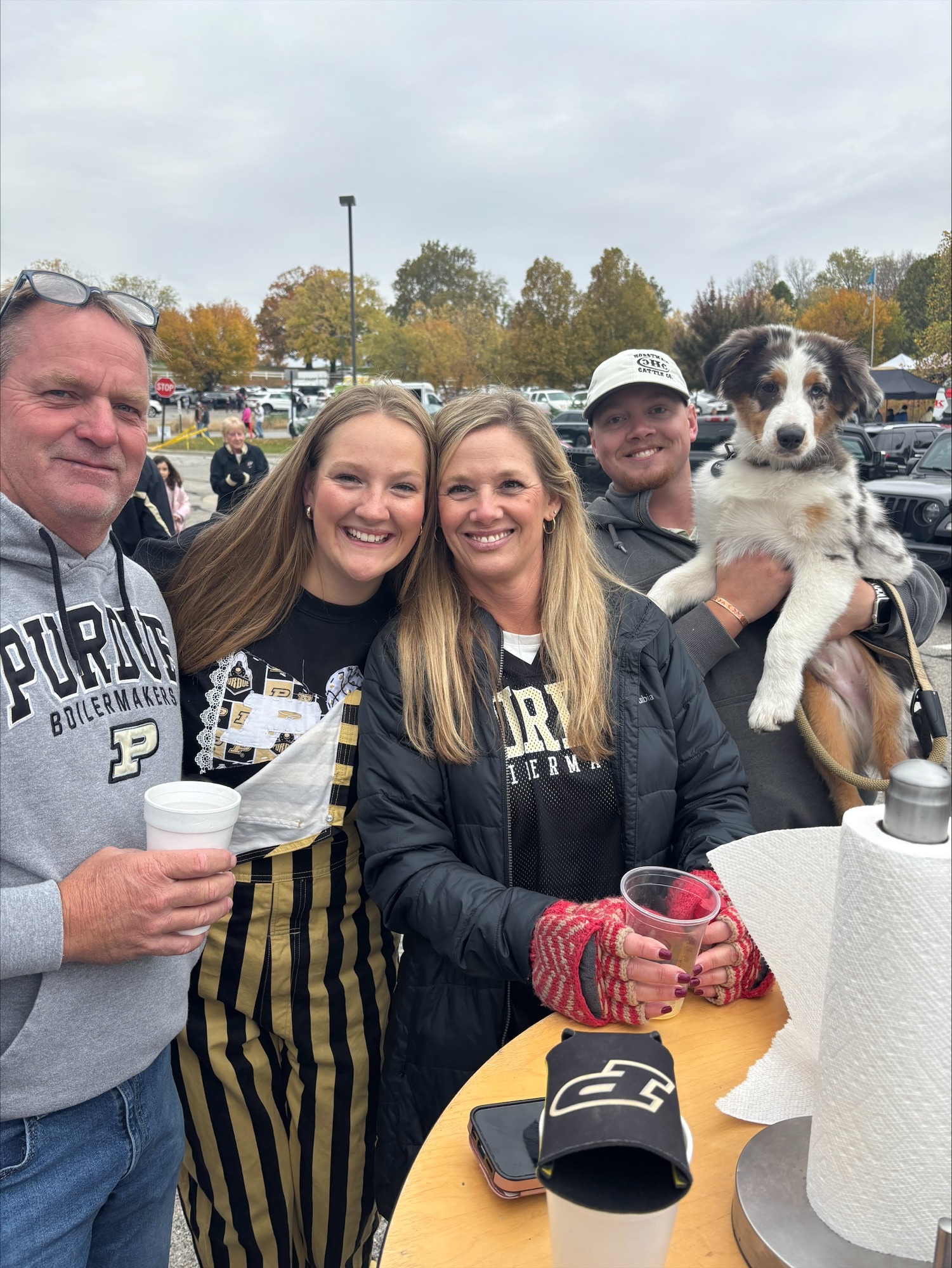 Klinkhamer with friends at a tailgating