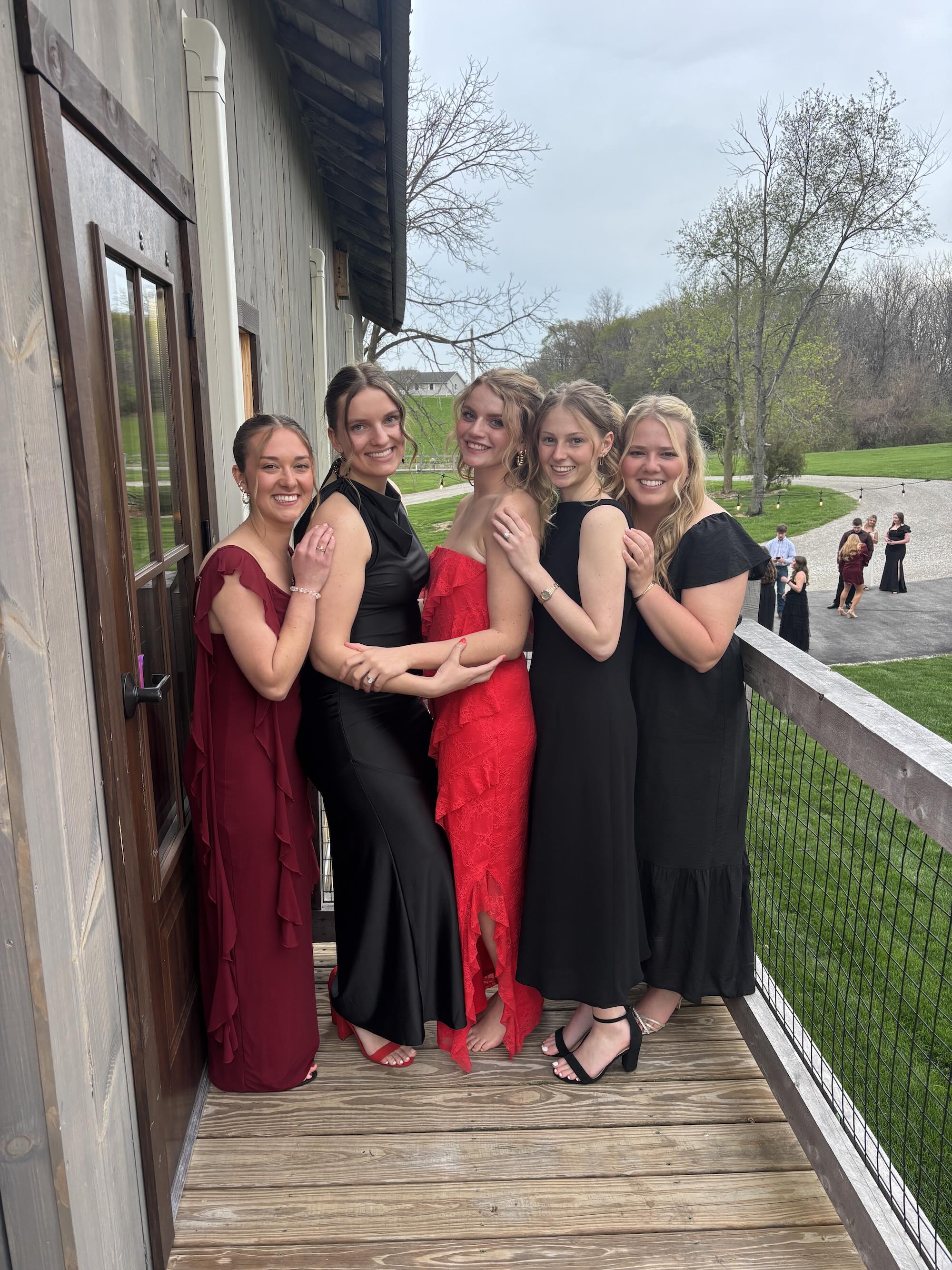 Koenig with friends dressed in formal wear