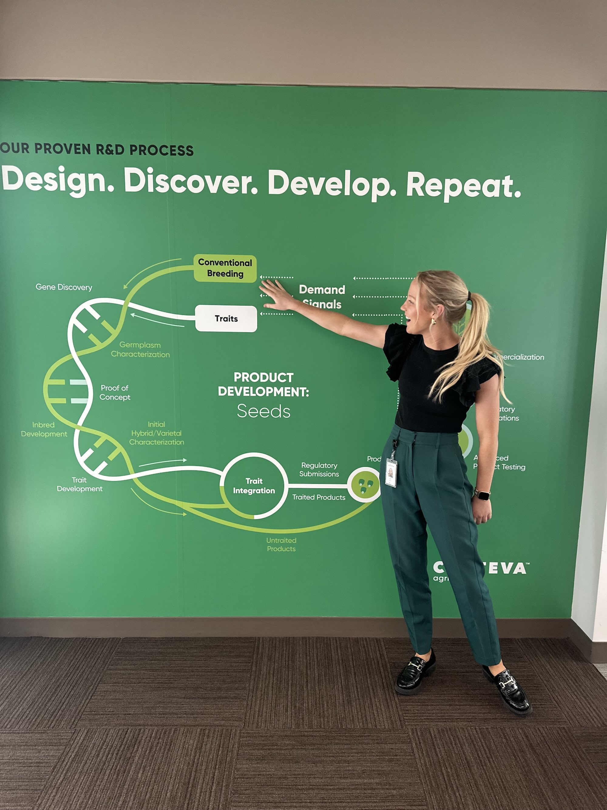 Koester presenting Corteva's seed product development process