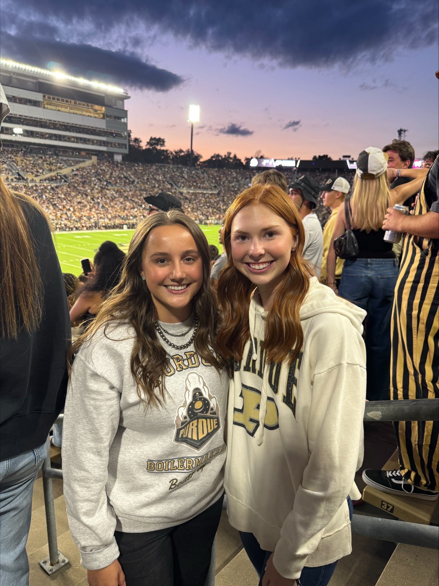 Markley with friend in Ross Ade stands