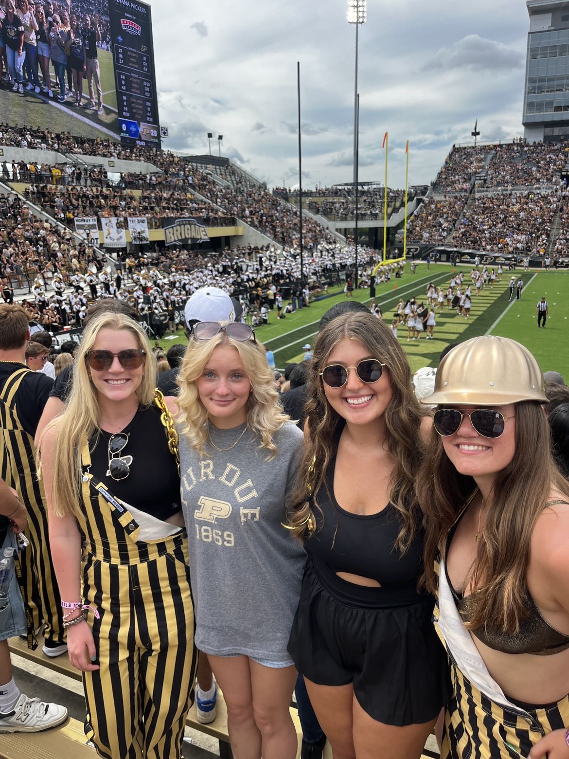 Phillips with friends in Ross Ade stadium stands