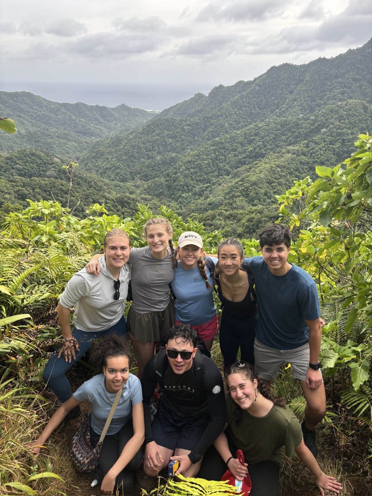 Abigail Bothwell in New Zealand with friends