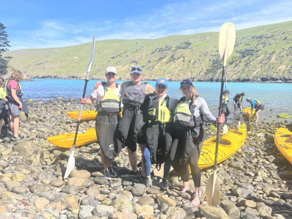 Abigail Bothwell in New Zealand with kayak group