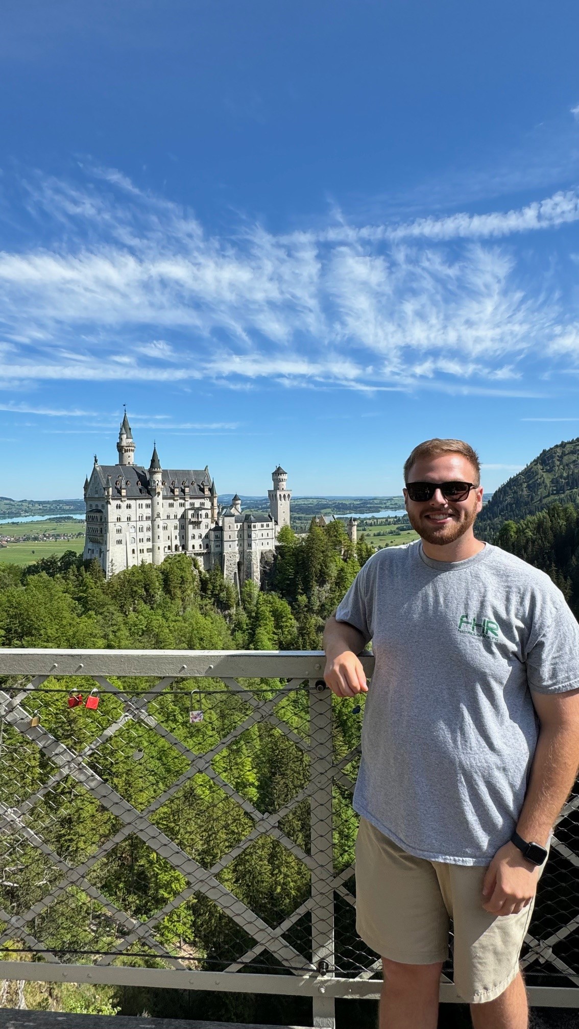 Noah Berning standing in front of a castle in Austria