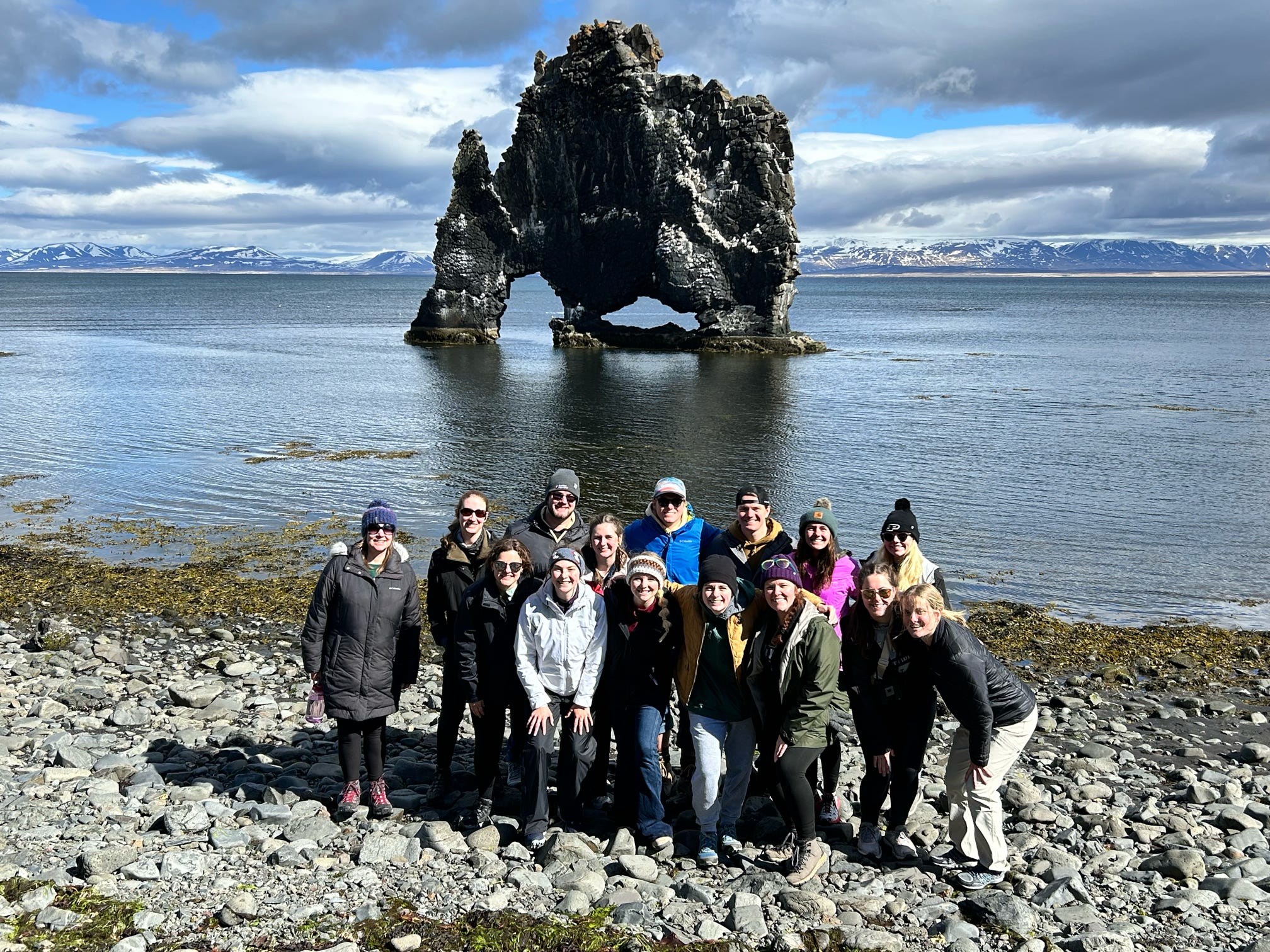 Ag econ students standing in Iceland