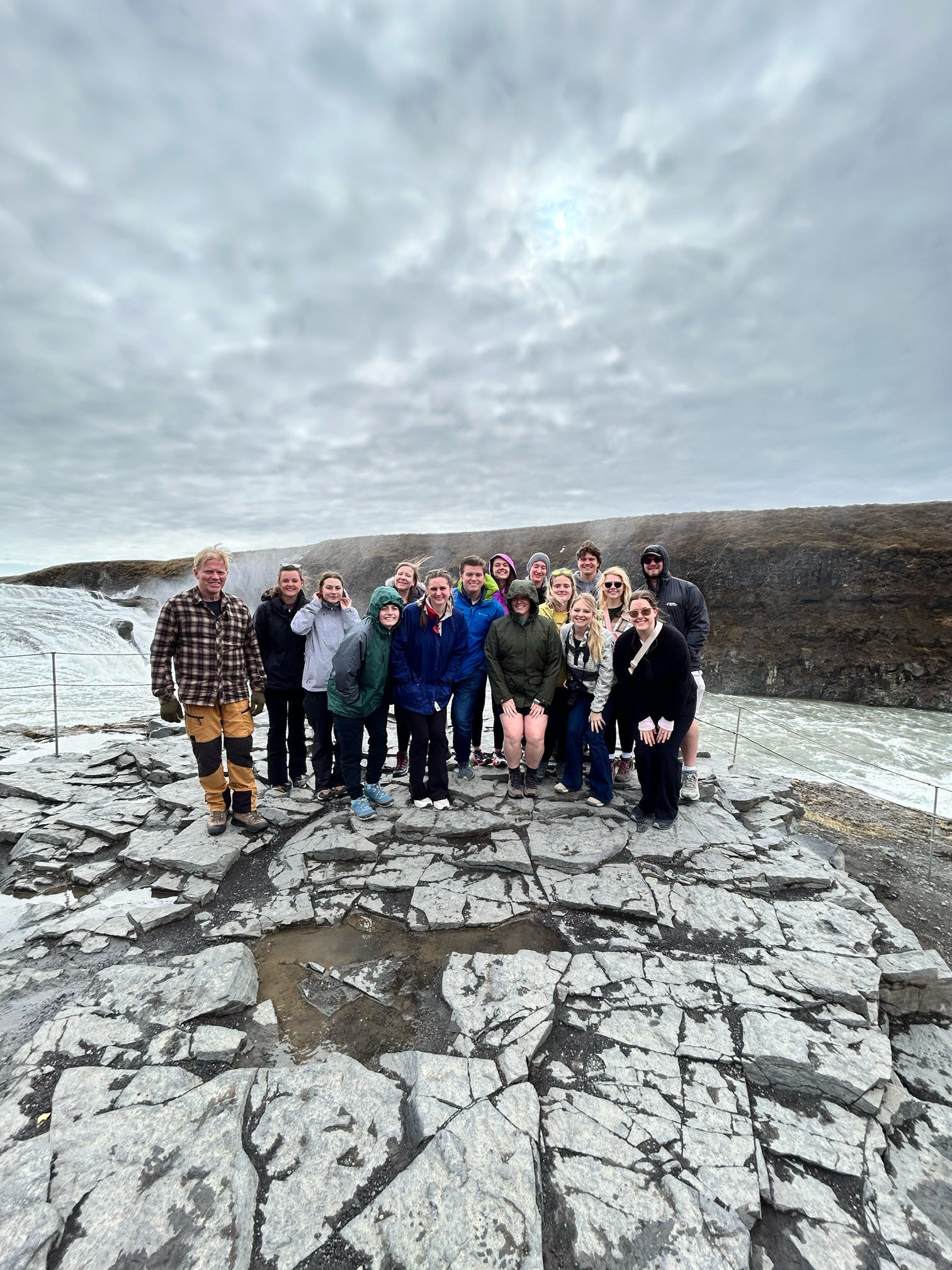 Ag econ students standing in Iceland